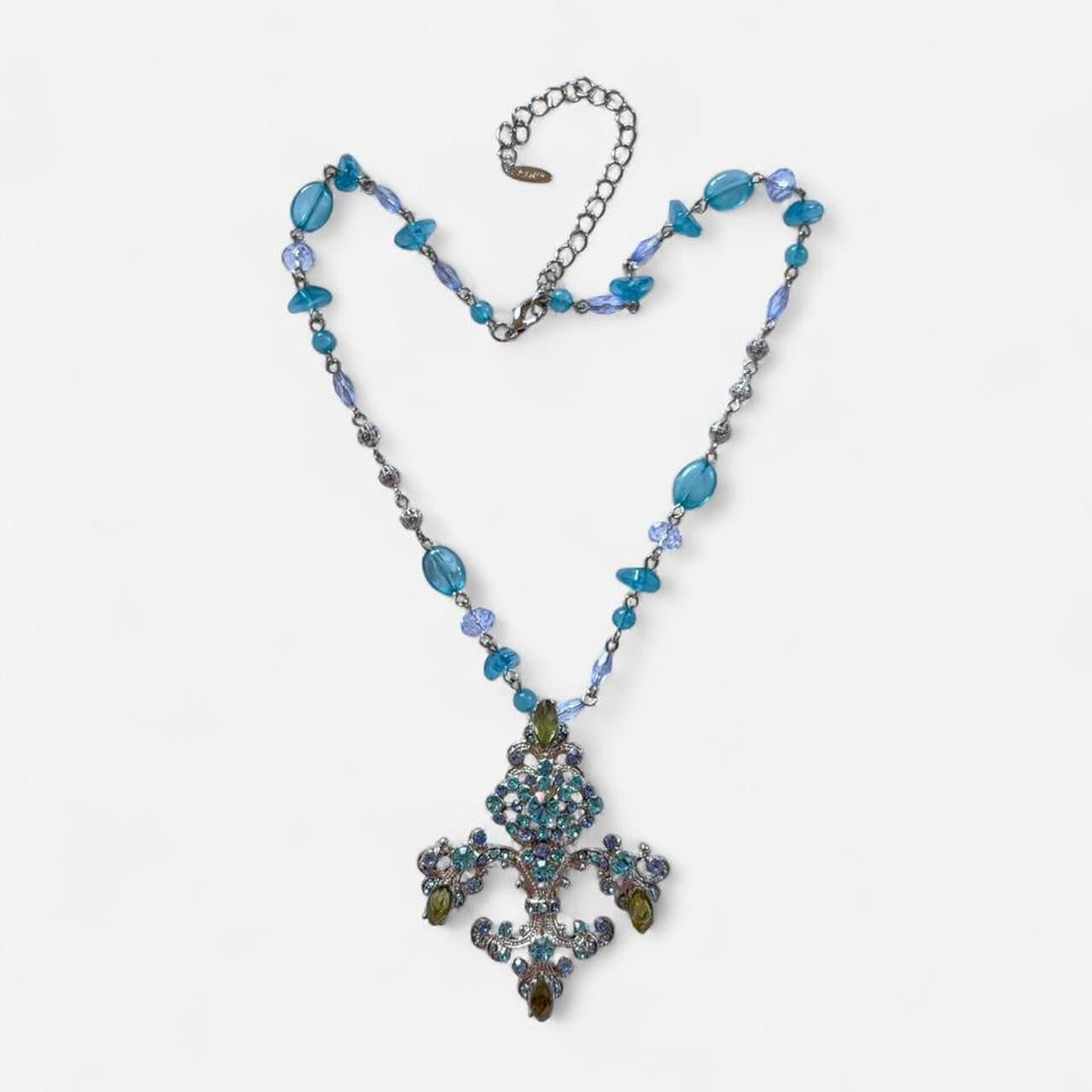 Rhinestone Fleur De Lis Necklace