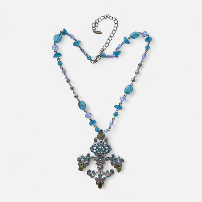 Rhinestone Fleur De Lis Necklace