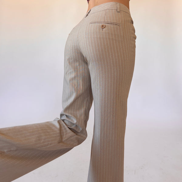 2000s Nude Pinstripe Flares (XS)