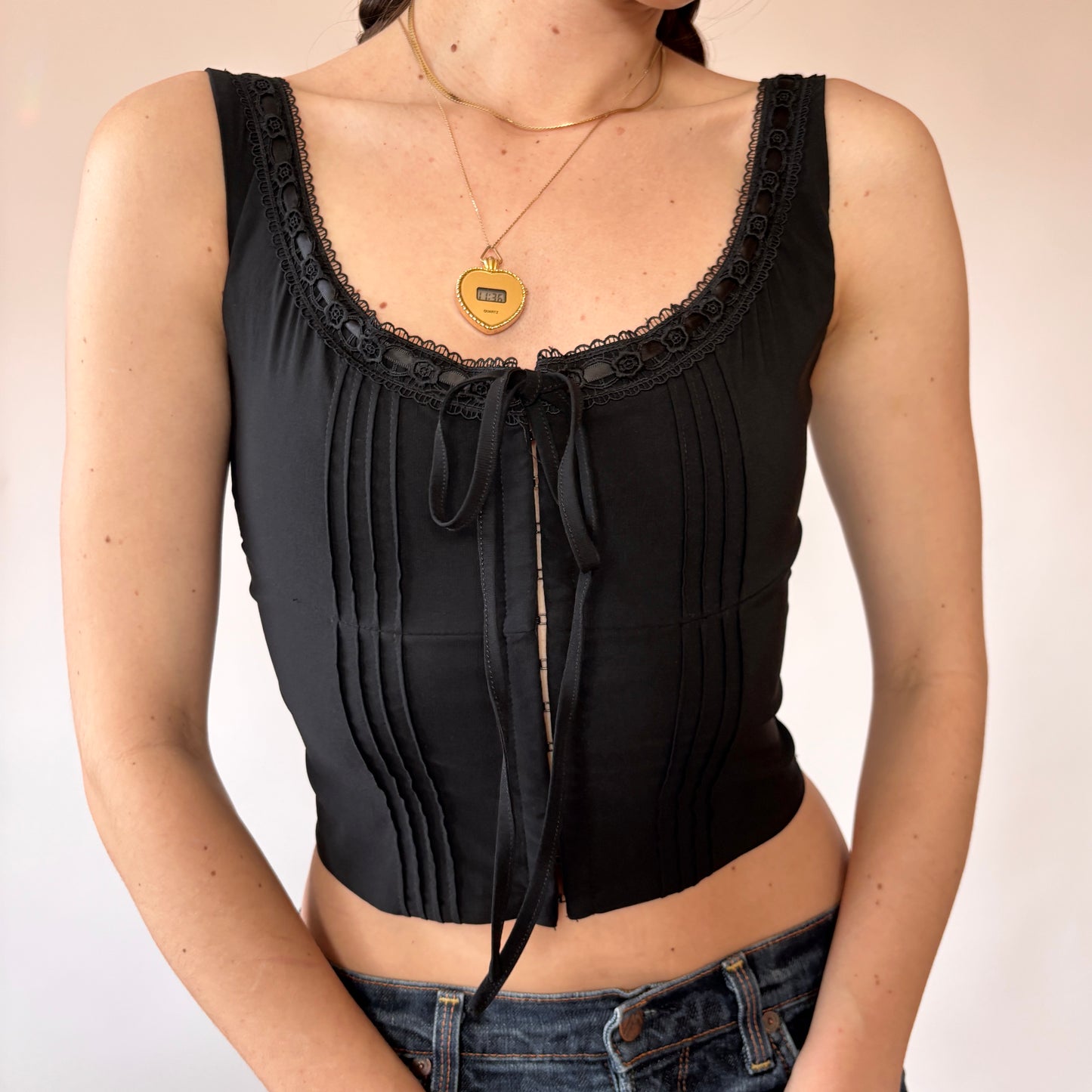 2000s Noir Milkmaid Tank (XS)