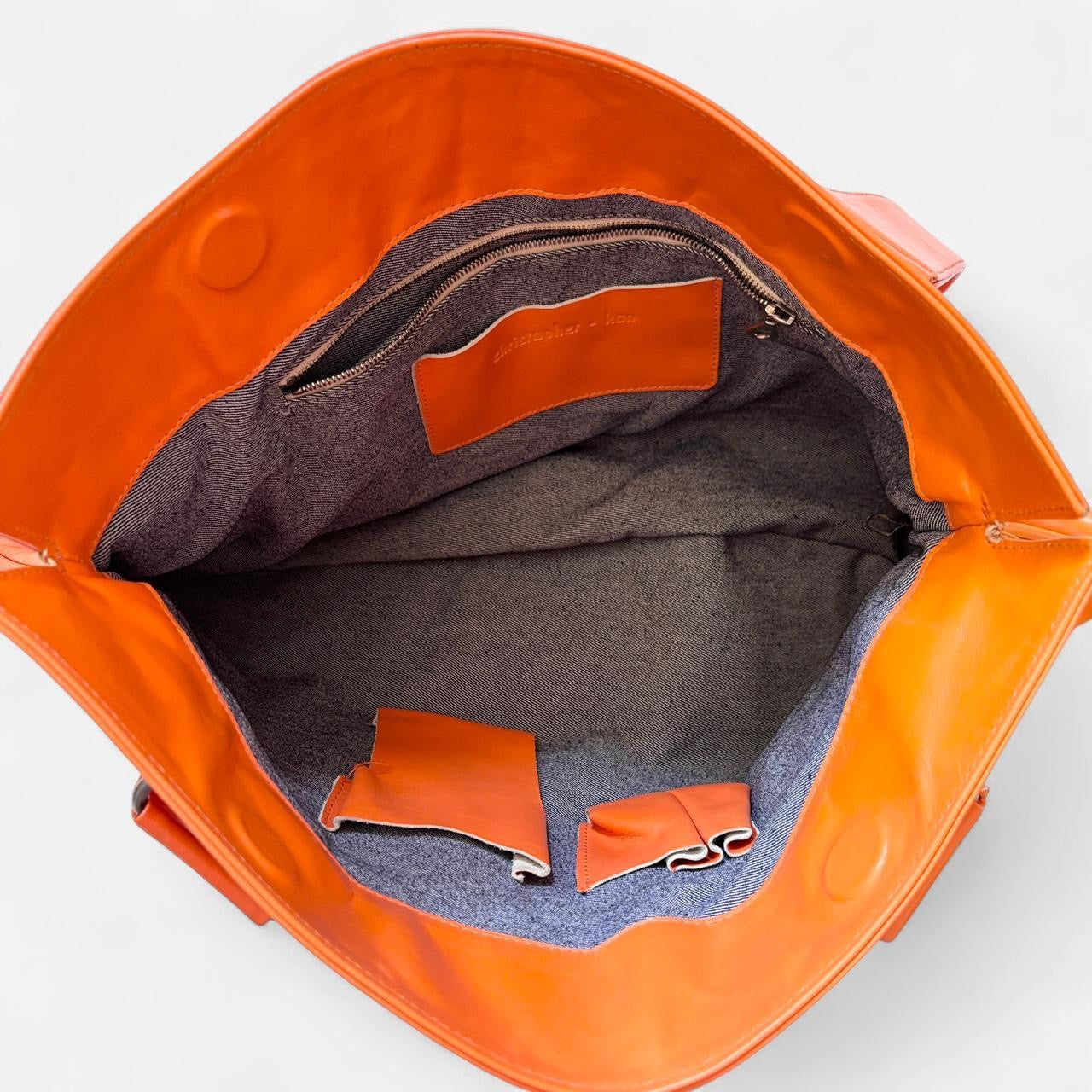 2000s Tangerine Leather Bag