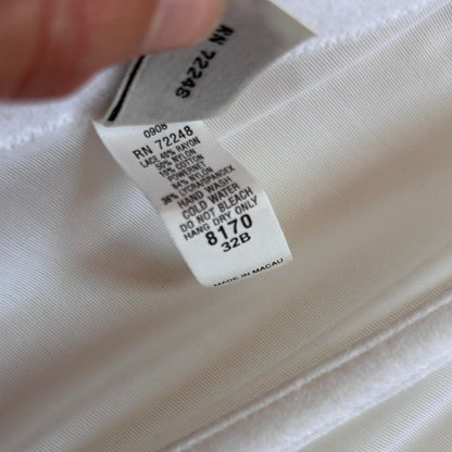 Y2K White Floral Mesh Bustier (32B)