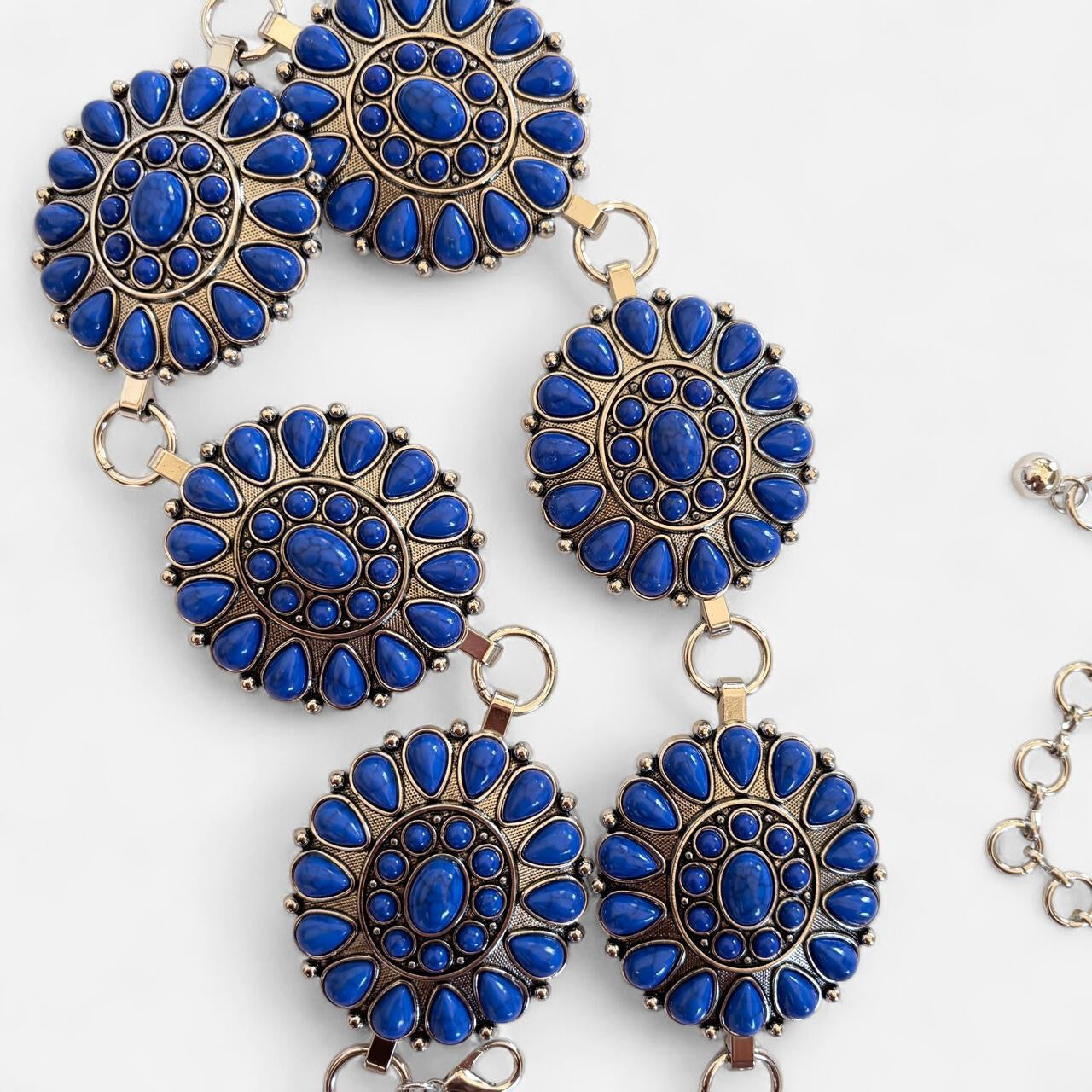 Blue Stone Chain Belt