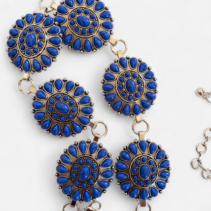 Blue Stone Chain Belt