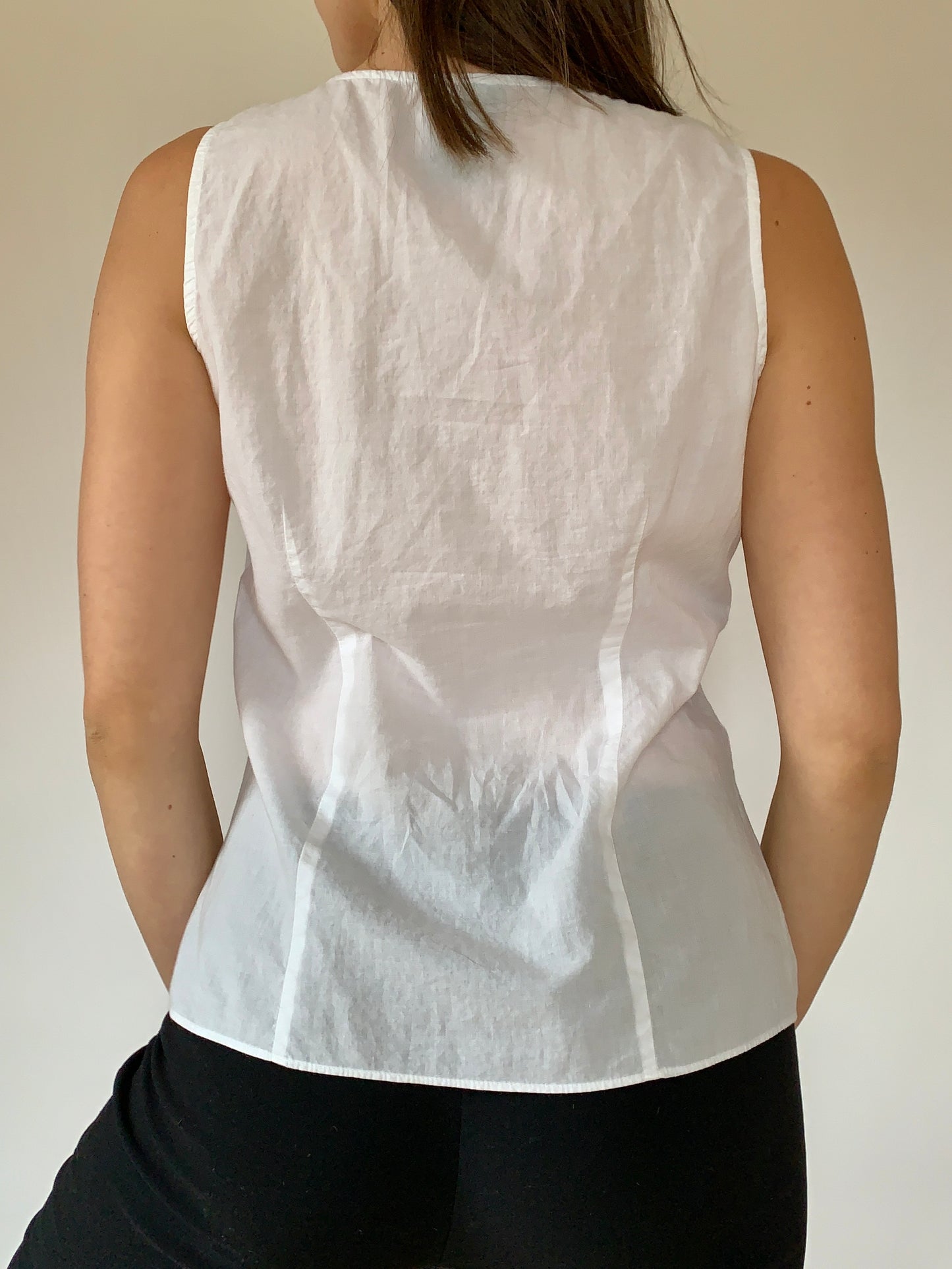 Y2K Cotton Ruffle Blouse - Medium