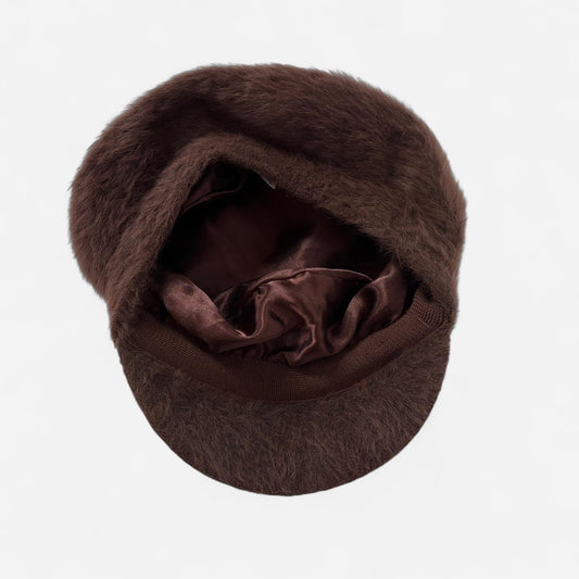 Angora Newsboy Cap