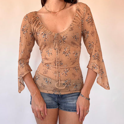 Y2K Mesh Boho Top (L)