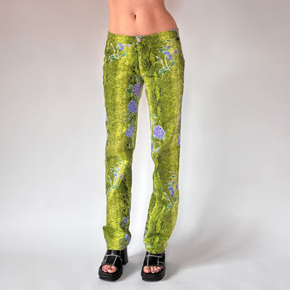Y2K Snakeskin Print Pants (S)
