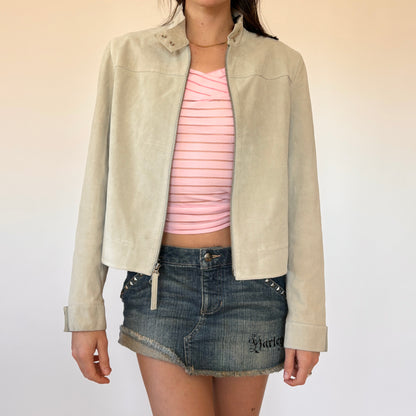 2000s Suede Moto Jacket (S/M)