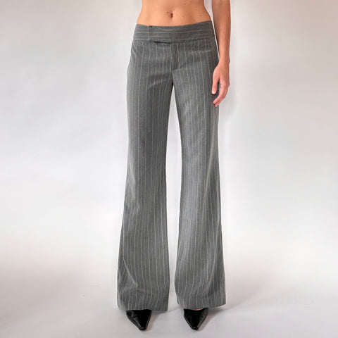 Y2K Gray Pinstripe Flares (M)