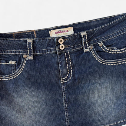 Y2K Denim Mini Skirt (L/XL)