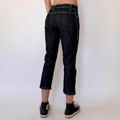 Y2K Dark Wash Denim Capris (XS)