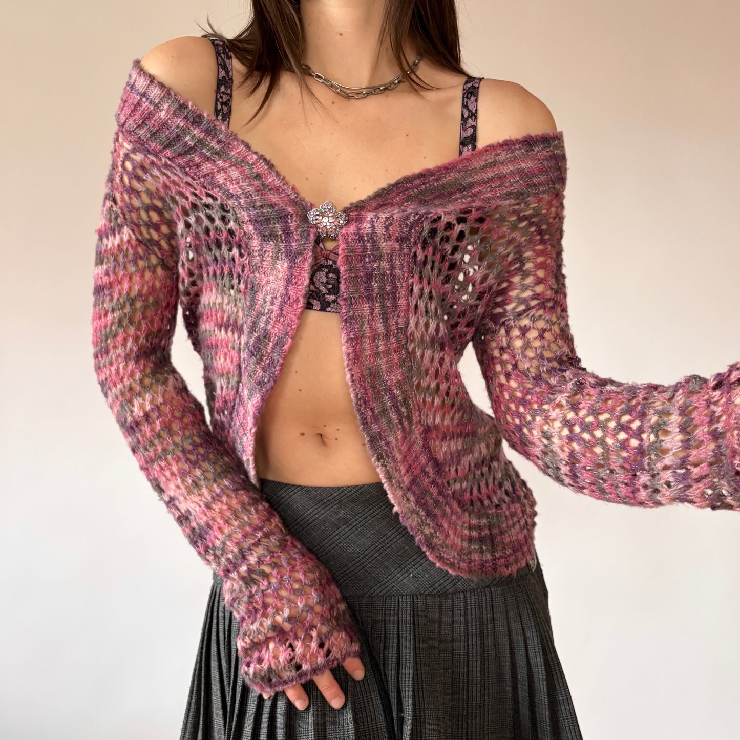 90s Open Weave Cardigan (S/M)