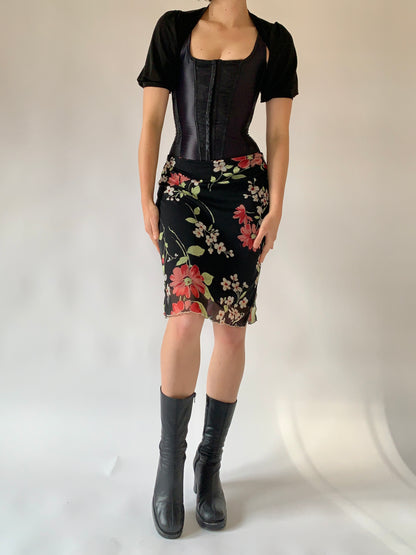 Vintage 1990s Floral Mesh Midi (S/M)
