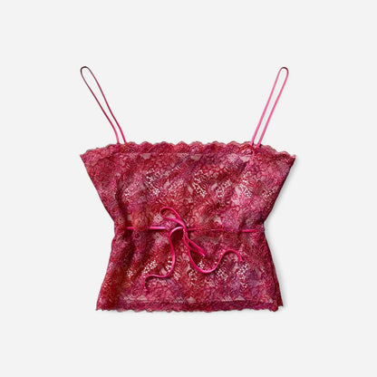 Y2K Pink Lacy Cami Top (XS/S)