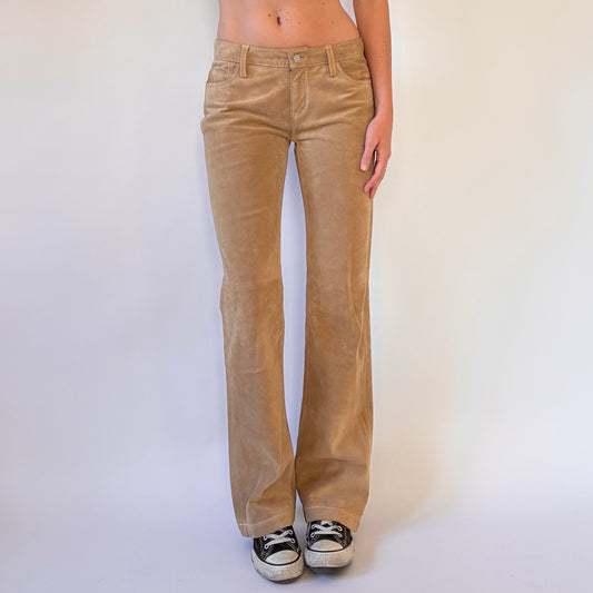 Y2K Suede Leather Pants (XS)