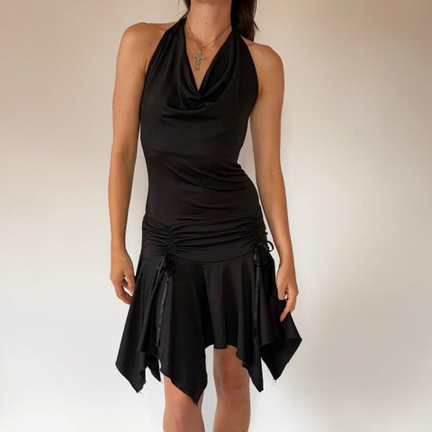 Y2K Noir Drop Waist Dress (S/M)