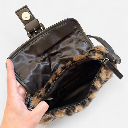 Y2K Furry Leopard Bag