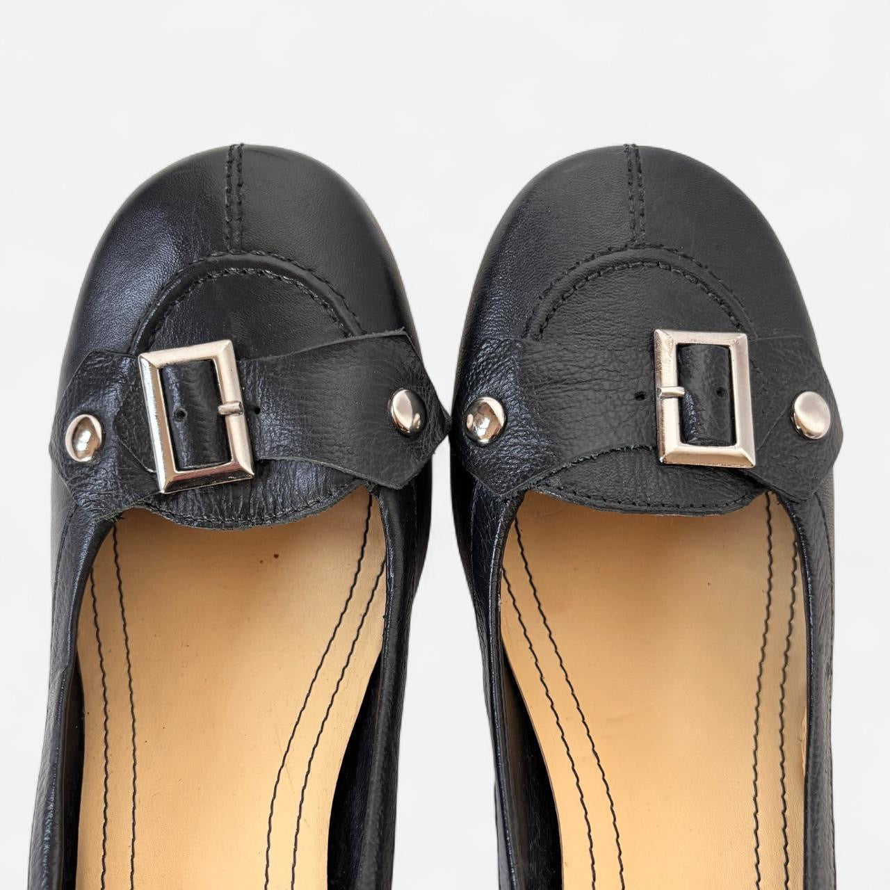 Y2K Nine West Leather Kitten Heels (7.5)