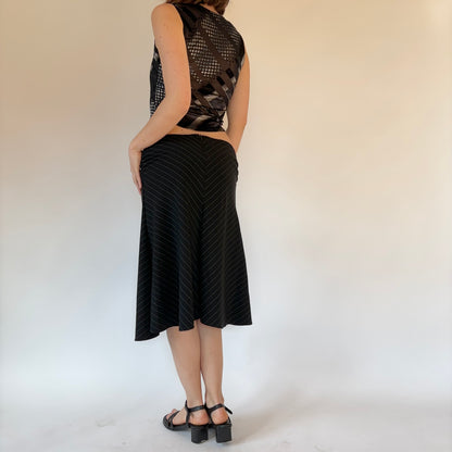 90s Pinstripe Midi Skirt (S)