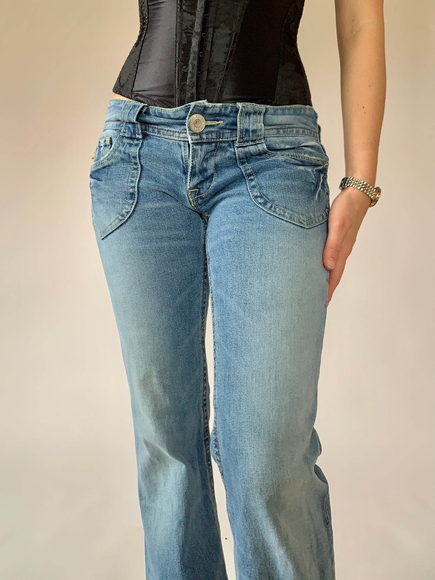Y2K Low Rise Flare Jeans - Small