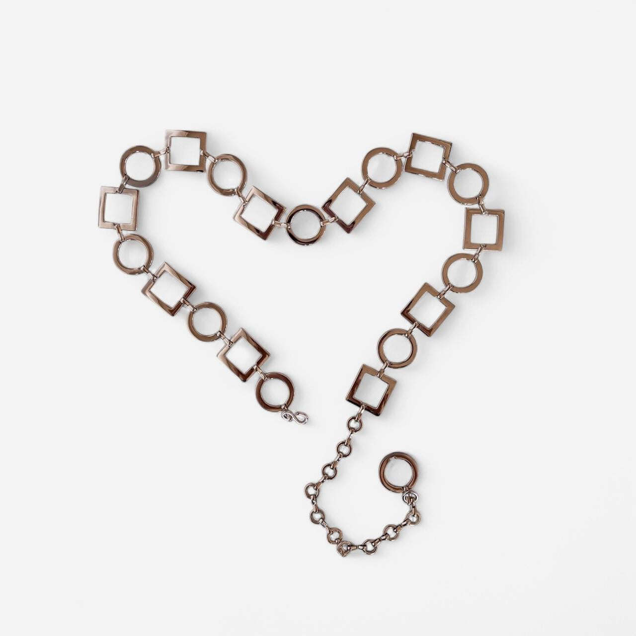 Y2K Silver Chain Belt (L/XL)