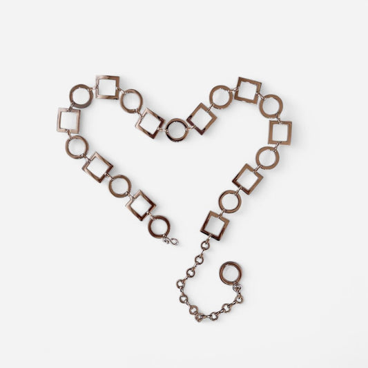 Y2K Silver Chain Belt (L/XL)