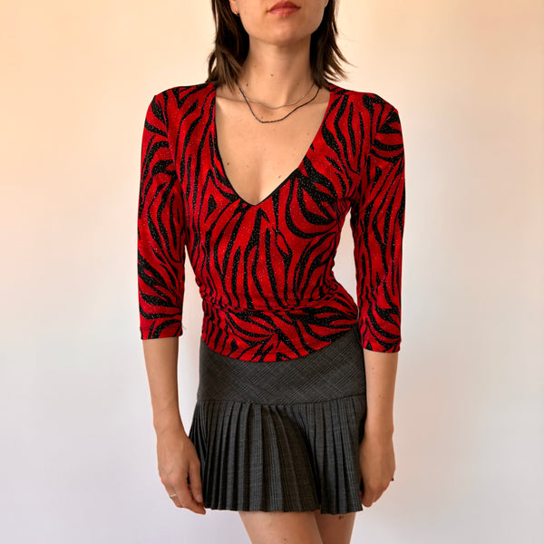 90s Slinky Tiger Top (M)