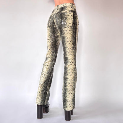 Y2K Snakeskin Flare Pants (S)