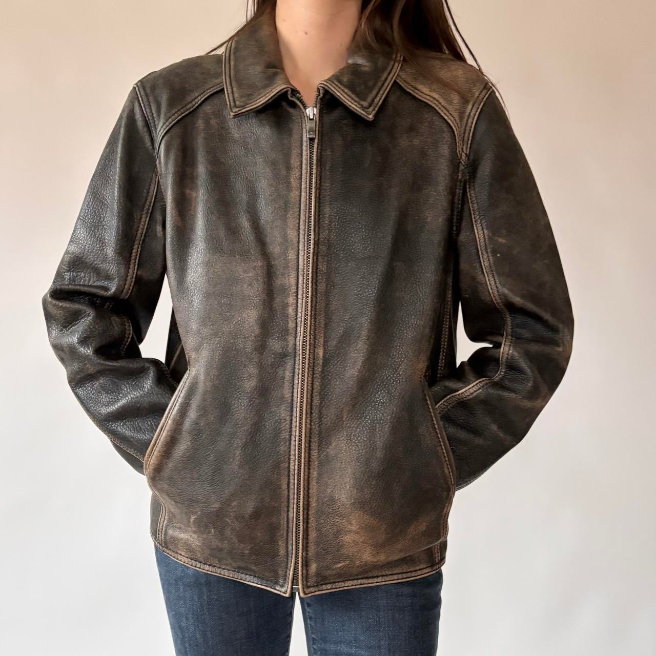 Wilson’s Distressed Genuine Leather Jacket (S/M)
