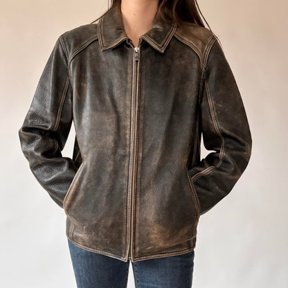 Wilson’s Distressed Genuine Leather Jacket (S/M)