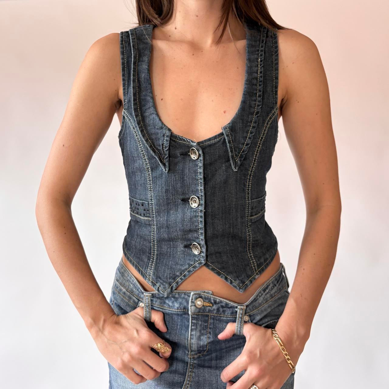 Y2K Denim Vest (S/M)