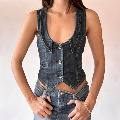 Y2K Denim Vest (S/M)