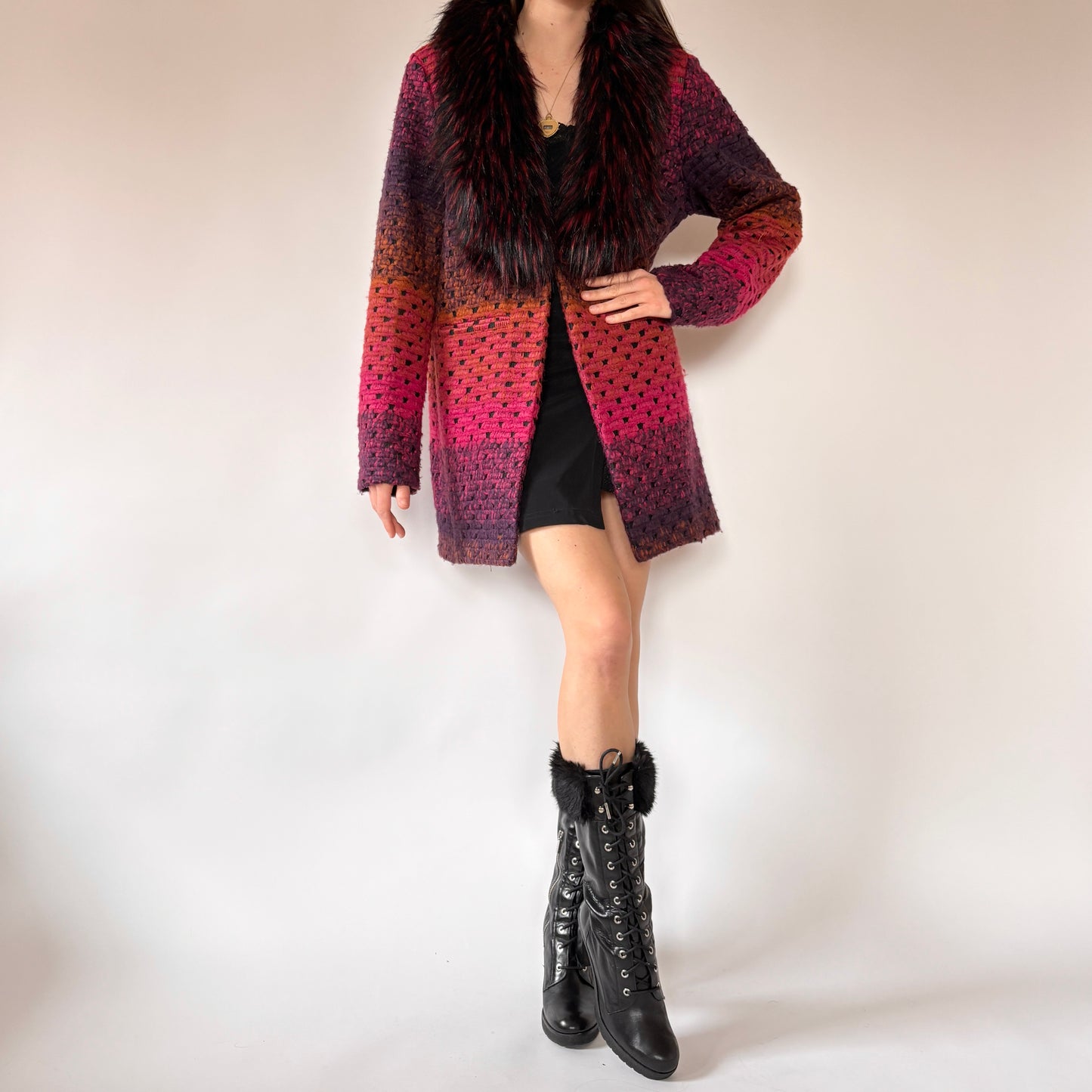 2000s Funky Faux Fur Jacket (M)