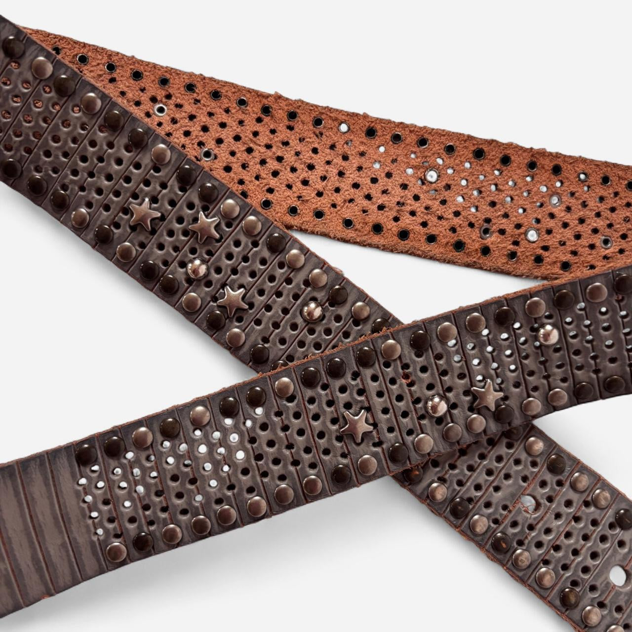 Star Studded Genuine Leather Belt