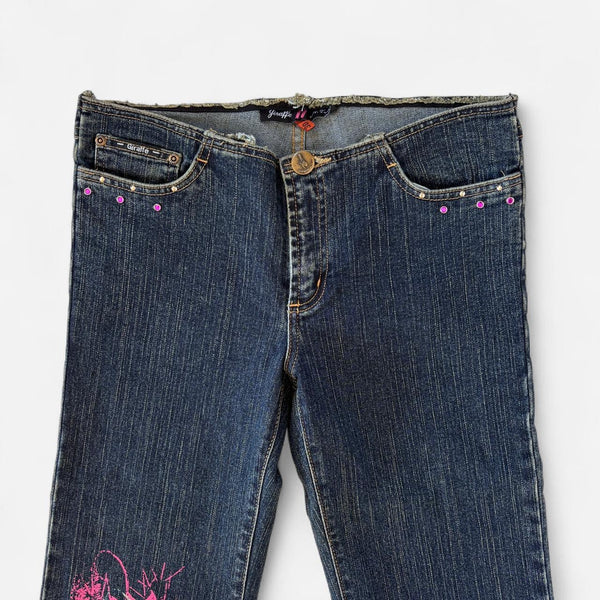Y2K Low Rise Embellished Jeans (XS)