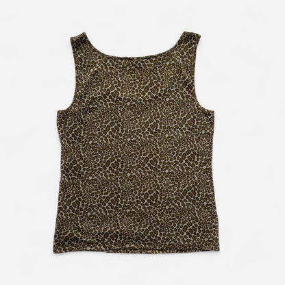 Y2K Olive Leopard Mesh Top (XL-2X)