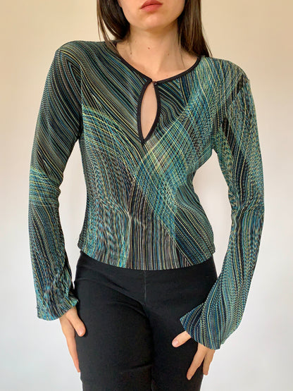 Y2K Geometric Blouse - Medium