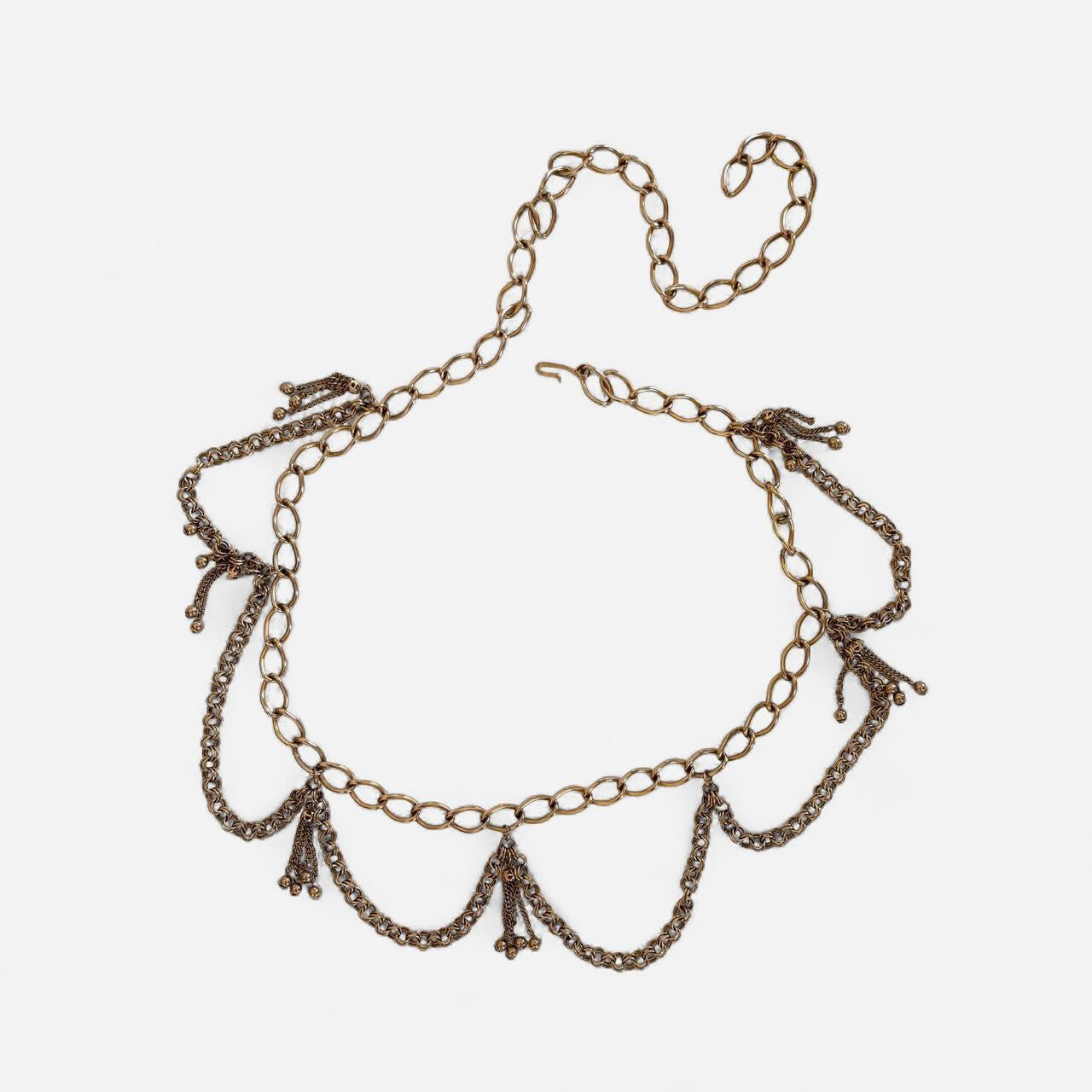 Vintage Gold Tone Drape Chain Belt