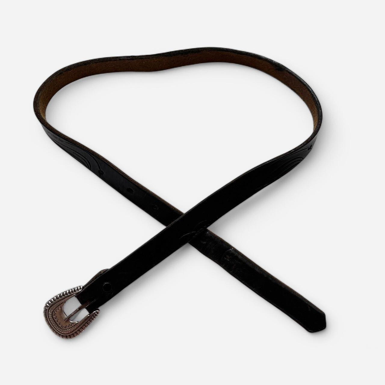 Vintage Western Leather Belt (XS/S)