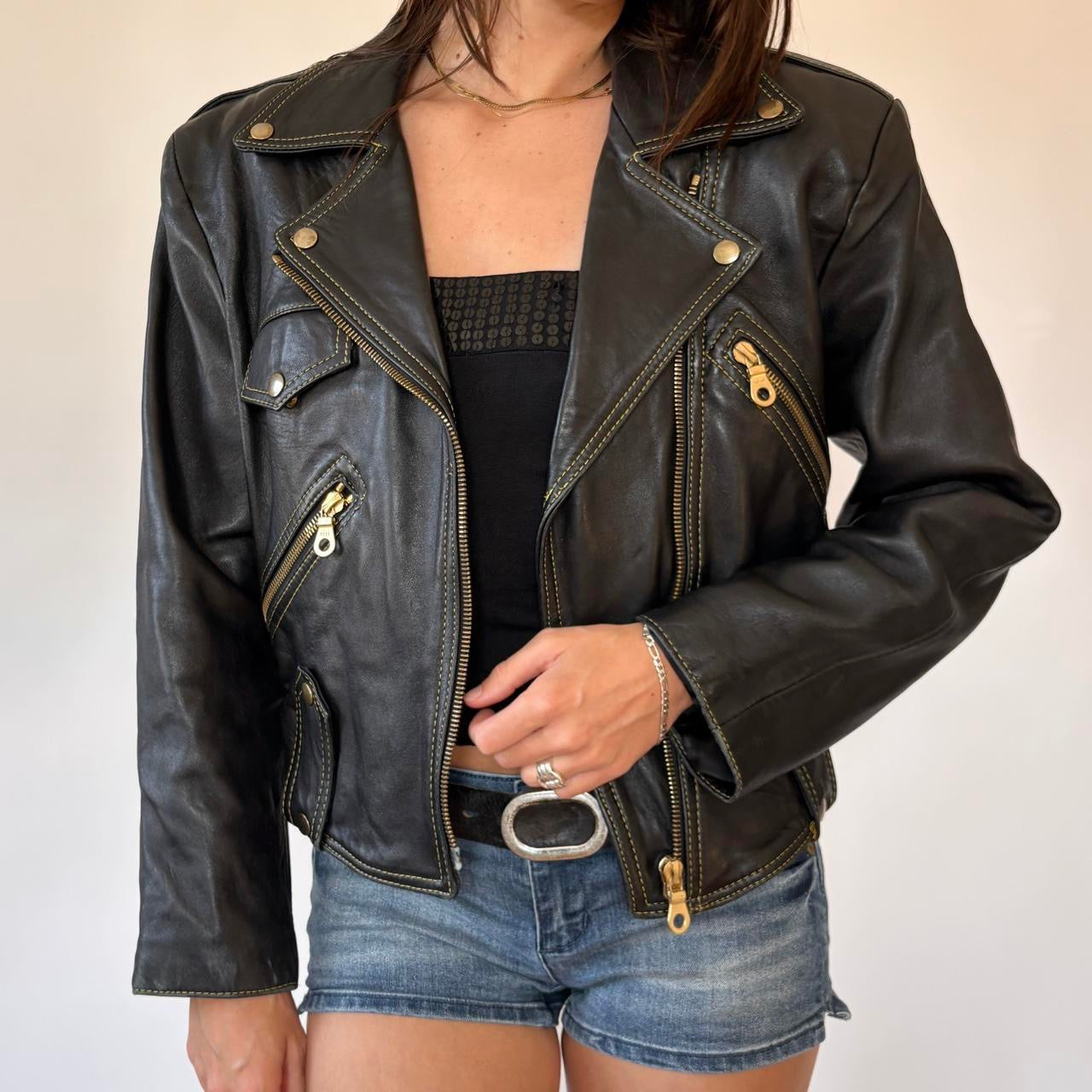 Bebe Leather Moto Jacket (M)