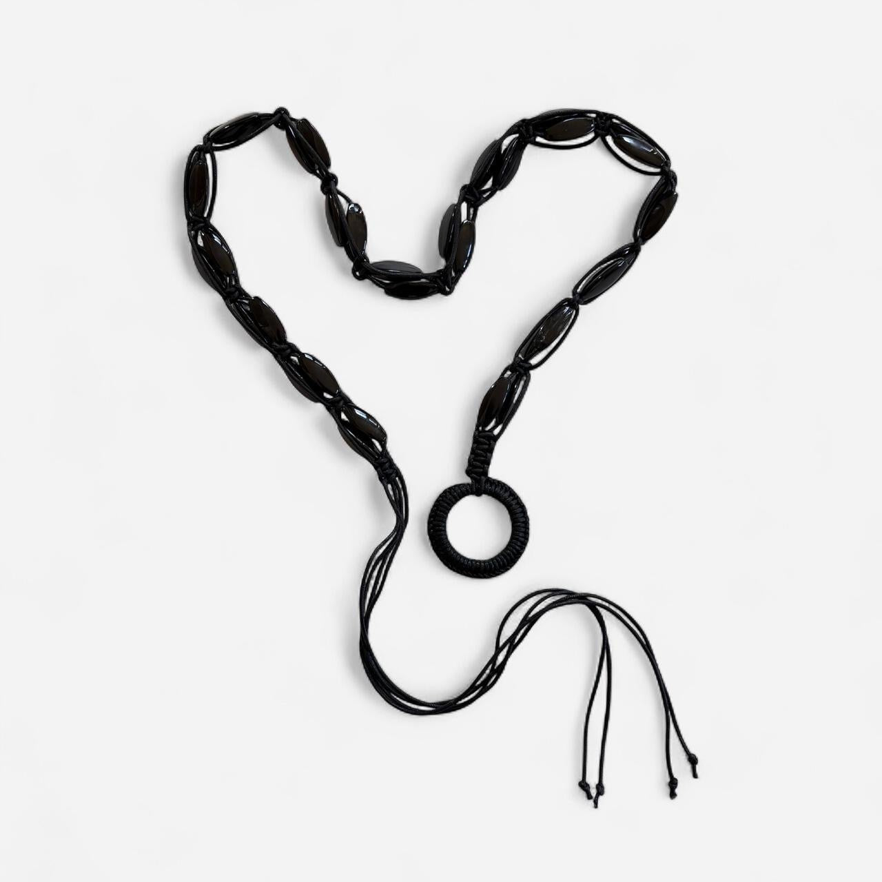 Boho Beaded Tie Belt