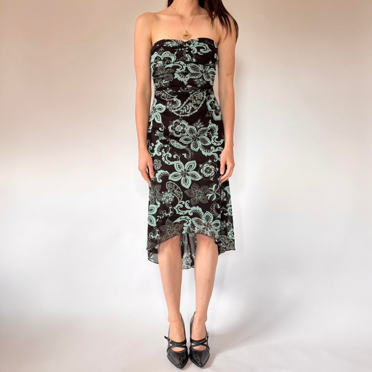 Y2K Mesh Strapless Dress (S)