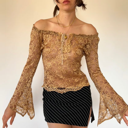 Y2K Boho Bell Sleeve Top (XS/S)