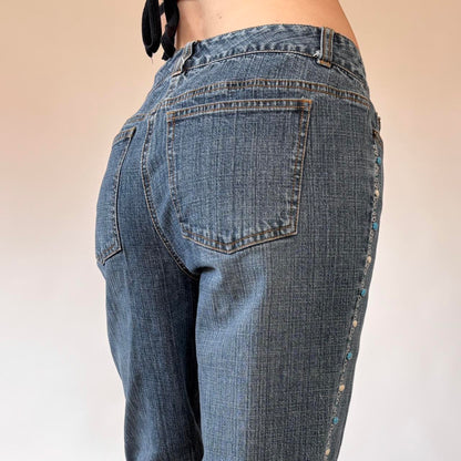 Y2K Beaded Jeans (S/M)