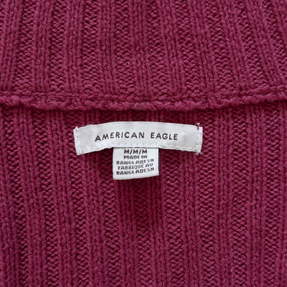 American Eagle Raspberry Double Zip Sweater (M)