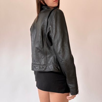 Wilson’s Leather Black Biker Jacket (M)