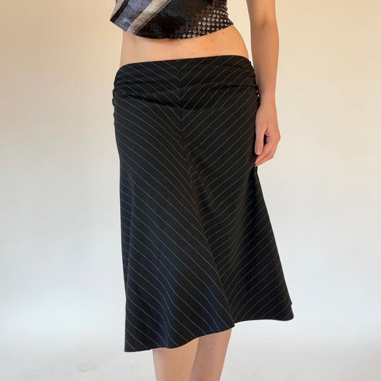 90s Pinstripe Midi Skirt (XS)
