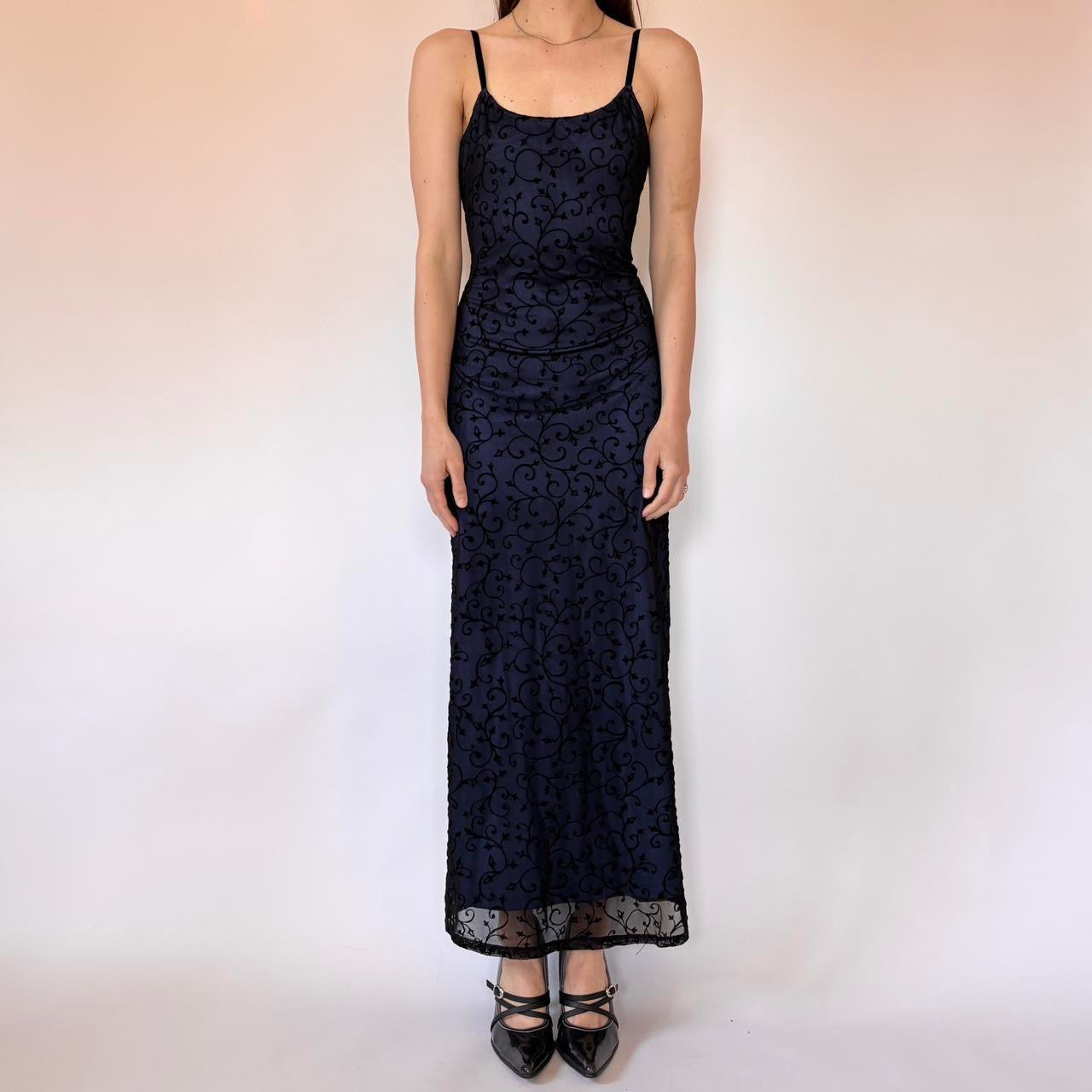 90s Velvet & Mesh Gown (M)