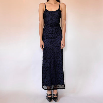 90s Velvet & Mesh Gown (M)